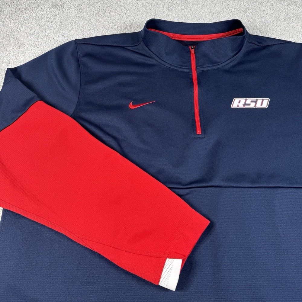 Rogers State University Hillcats Adult XL 1/4 Zip Pullover Blue ~ Claremore OK